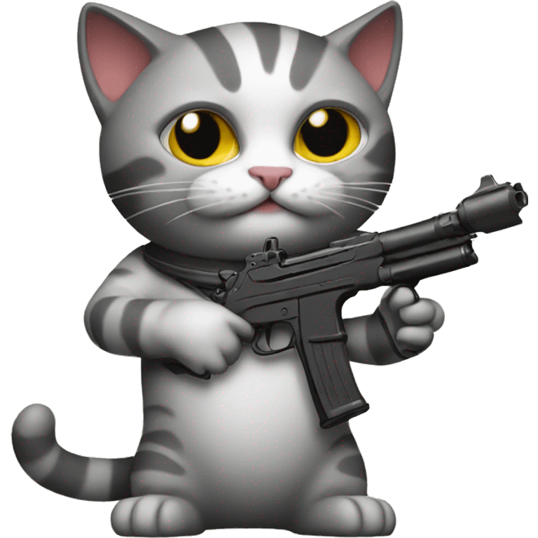 cat holding a gun emoji