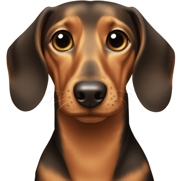 Black and tan short haired dachshund  emoji