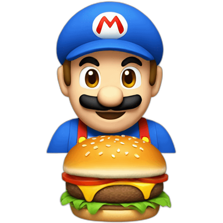 Mario eat burger  emoji