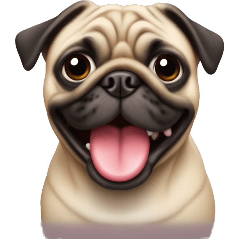 pug with tongue sticking out goofy emoji