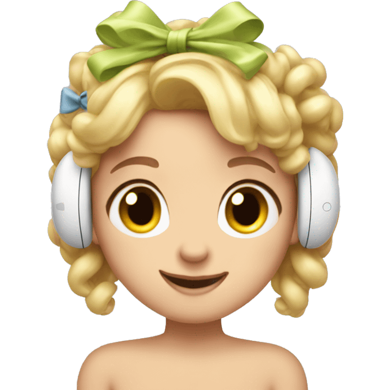 AirPod max with bows emoji