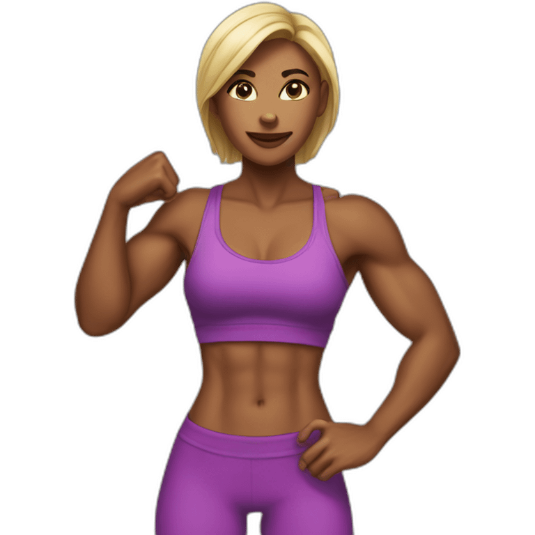 fit woman abs biceps emoji