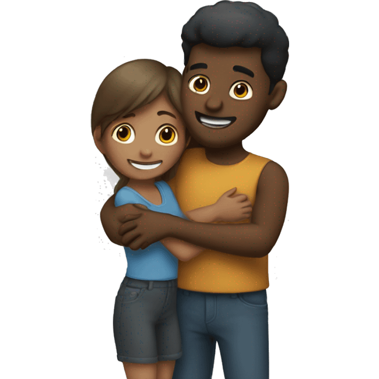 guy and girl hugging emoji