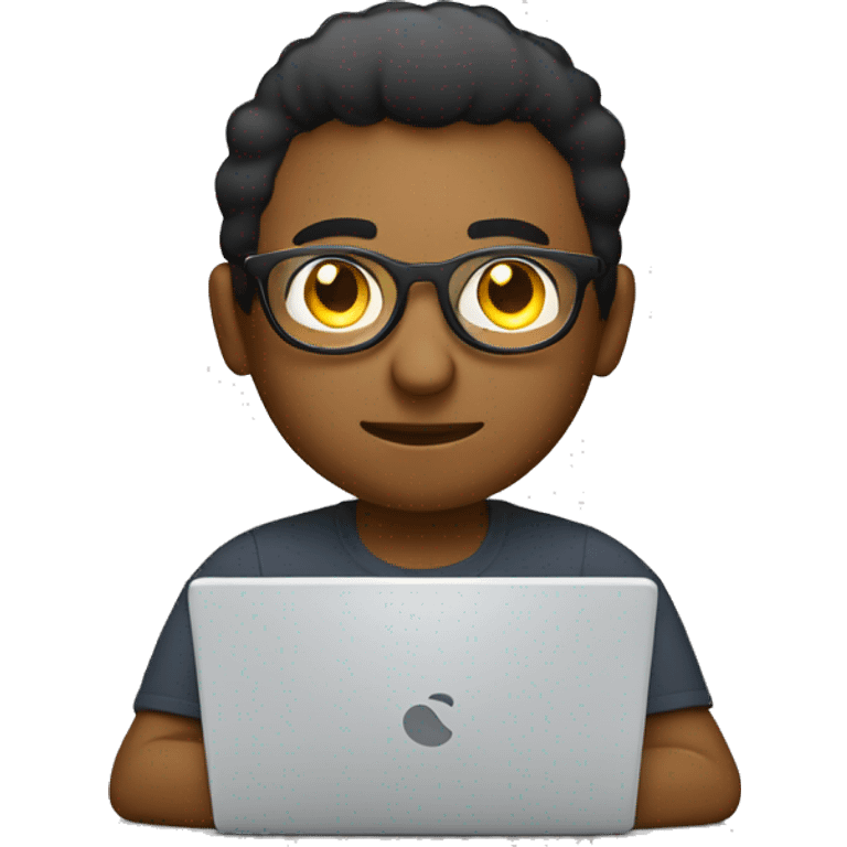 WEB DEVELOPER WORKING ON HIS LAPTOP WEARING A ROUND COMPUTER GLASSES emoji