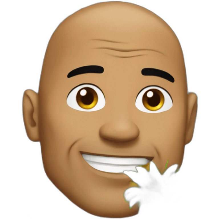 the rock with a pineapple emoji