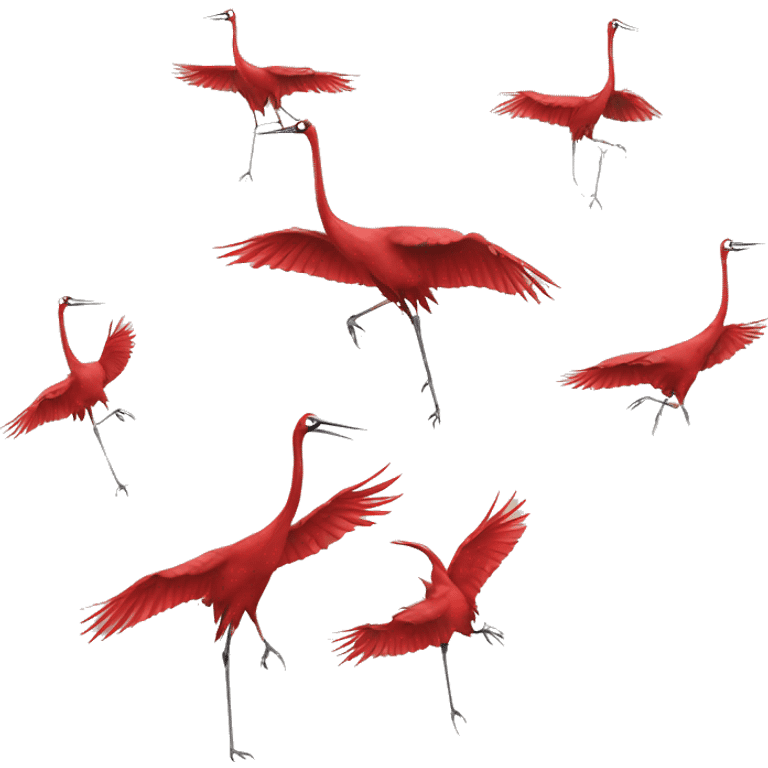 six crimson cranes emoji