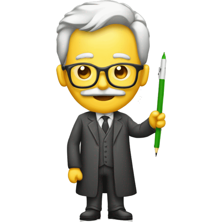 profesor con un papel y un bolígrafo  emoji