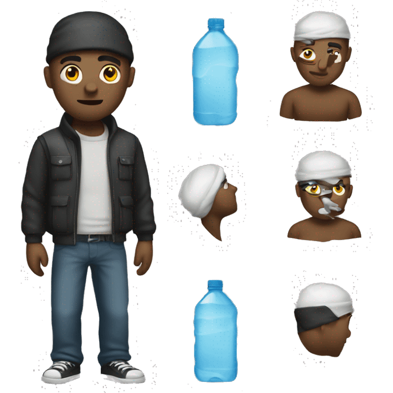 thug man with a water bottle in hand  emoji