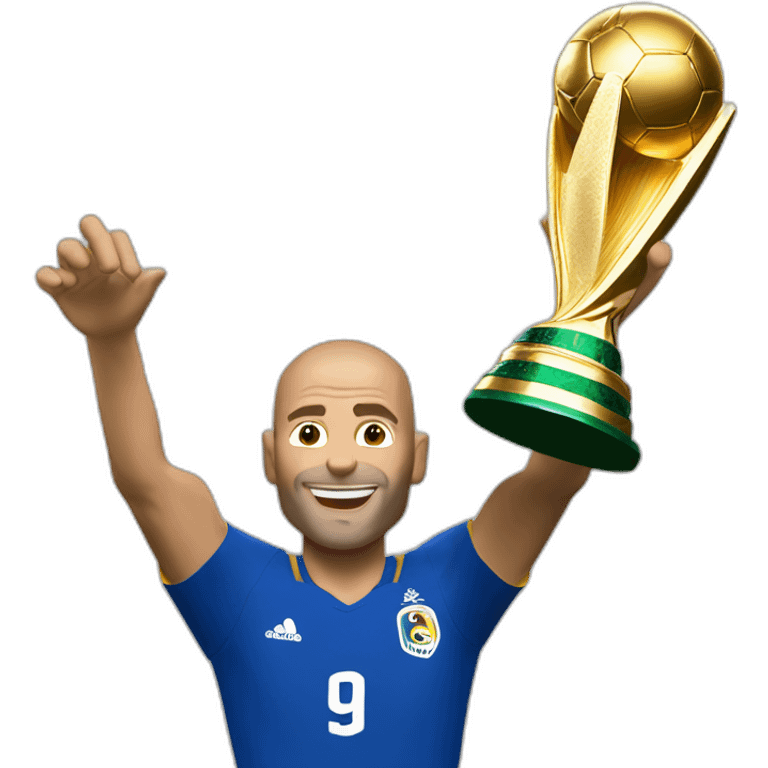 Zidane embrasse la coupe du monde emoji