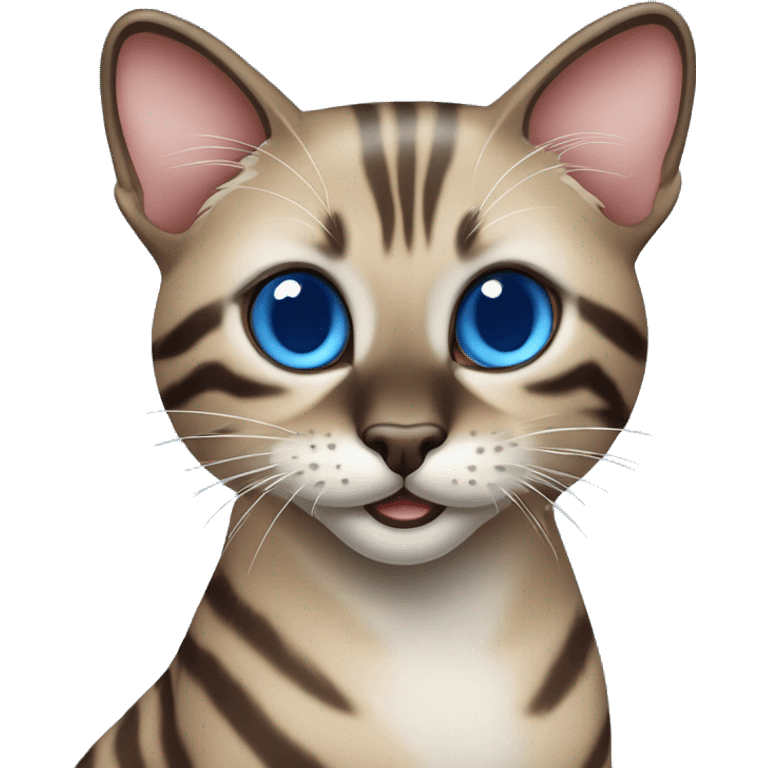 Mink bengal Katze mit blauen Augen  emoji