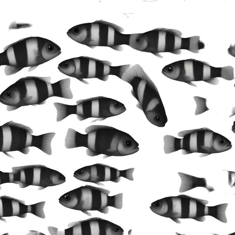 Cichlid black and white stripes emoji