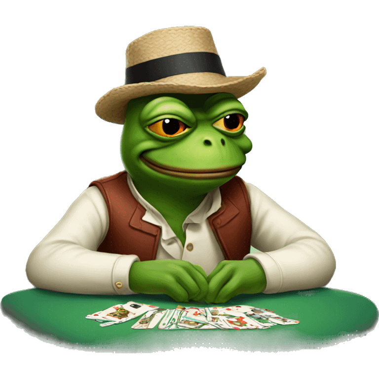 pepe playing poker emoji