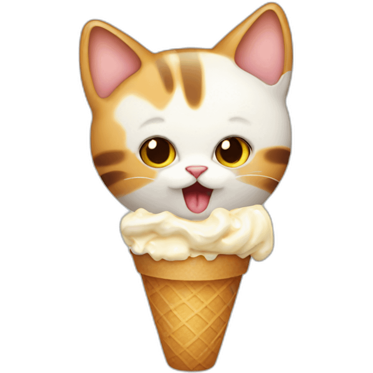 cat with ice cream emoji