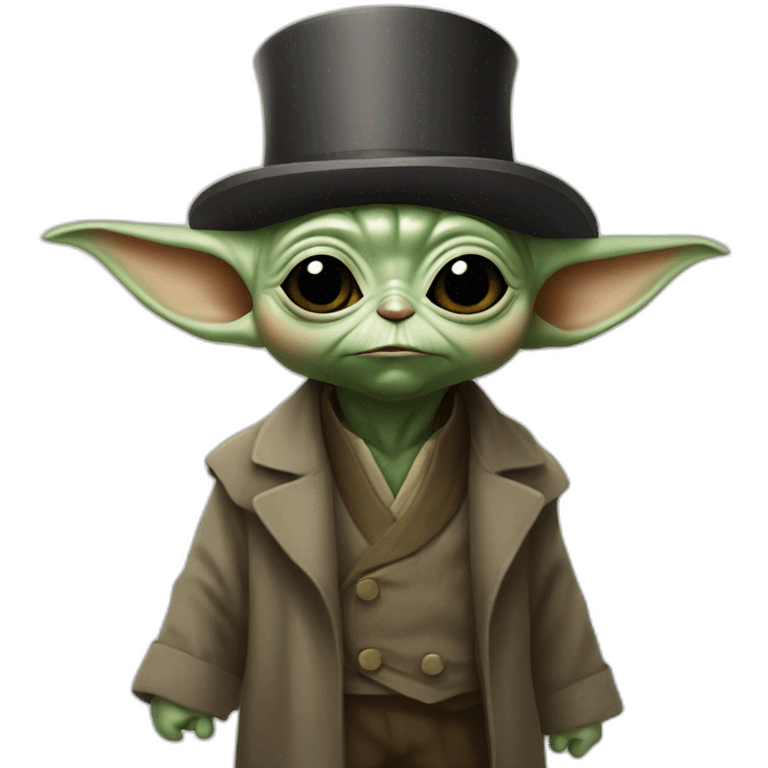 baby yoda con bigote de chaplin emoji