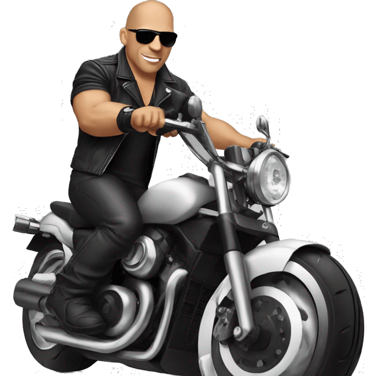 Vin Diesel with dark sunglasses riding motorcycle emoji