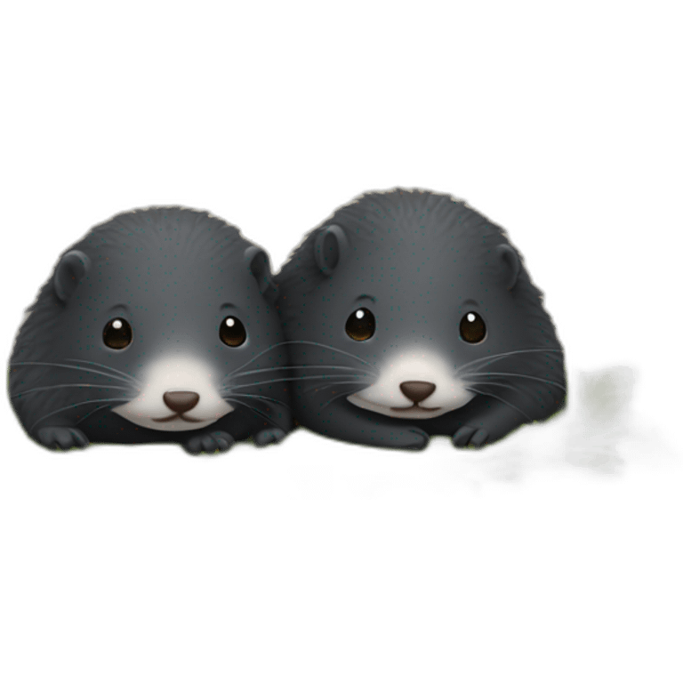 two moles cuddling emoji