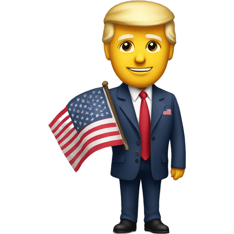 Trump holding American flag emoji