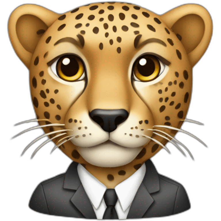 Cheetah wearing suit emoji