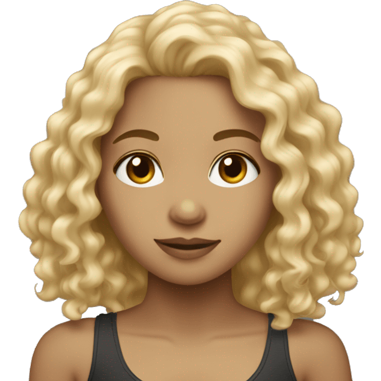 light skinned girl with medium long curly blonde hair emoji