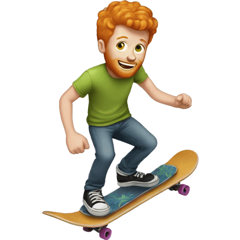 Ginger man on skateboard emoji