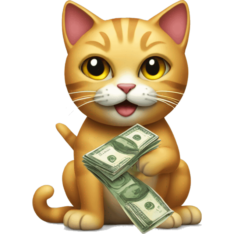 evil cat with money emoji