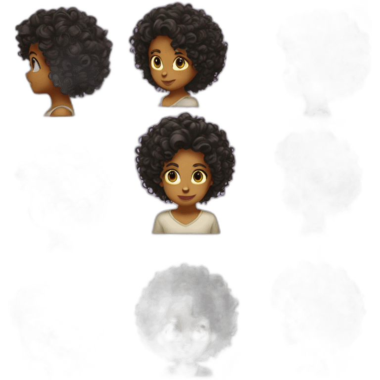 Métisse curly hair emoji