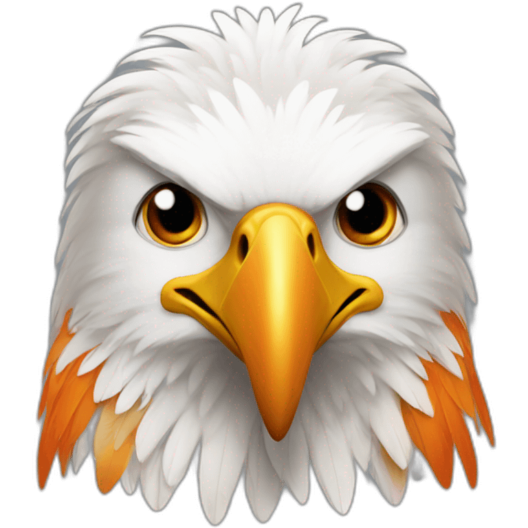 entire Eagle With white and orange plumage emoji