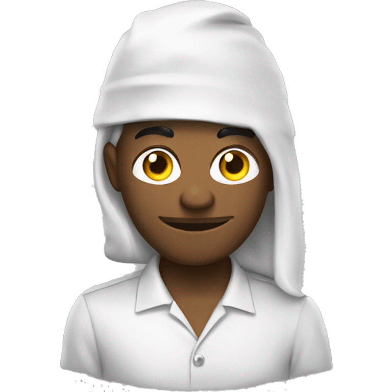 Emoji com a mão no queicho olhando para cima emoji