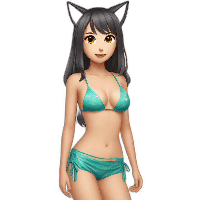 Neko girl in bikini emoji