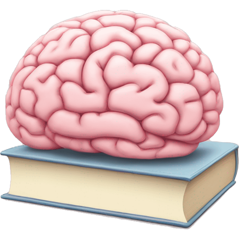 A light pink brain a book emoji