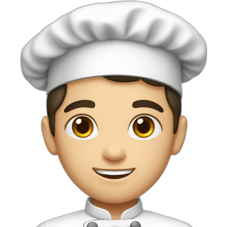 young white boy chef with dark short hair  emoji