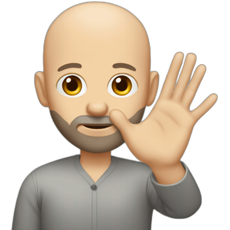 bald man with beard tipping hand emoji