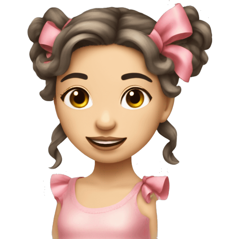 Coquette girl rosy cheeks and ribbons emoji