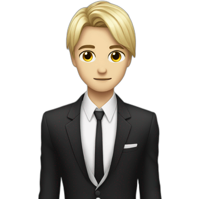 Emo handsome boy with suit on emoji