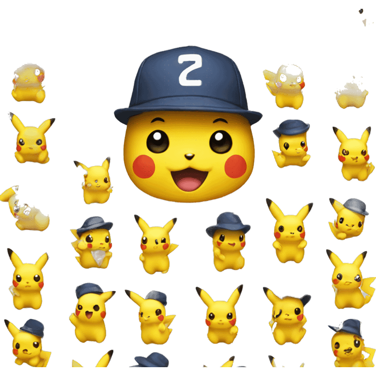 Pikachu with a hat emoji