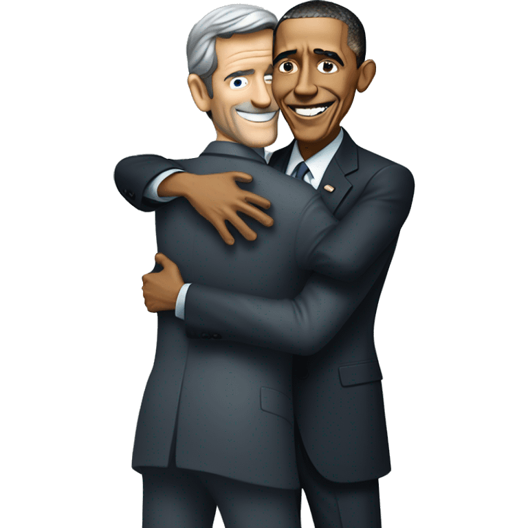 Dr House and Barack Obama hugging emoji