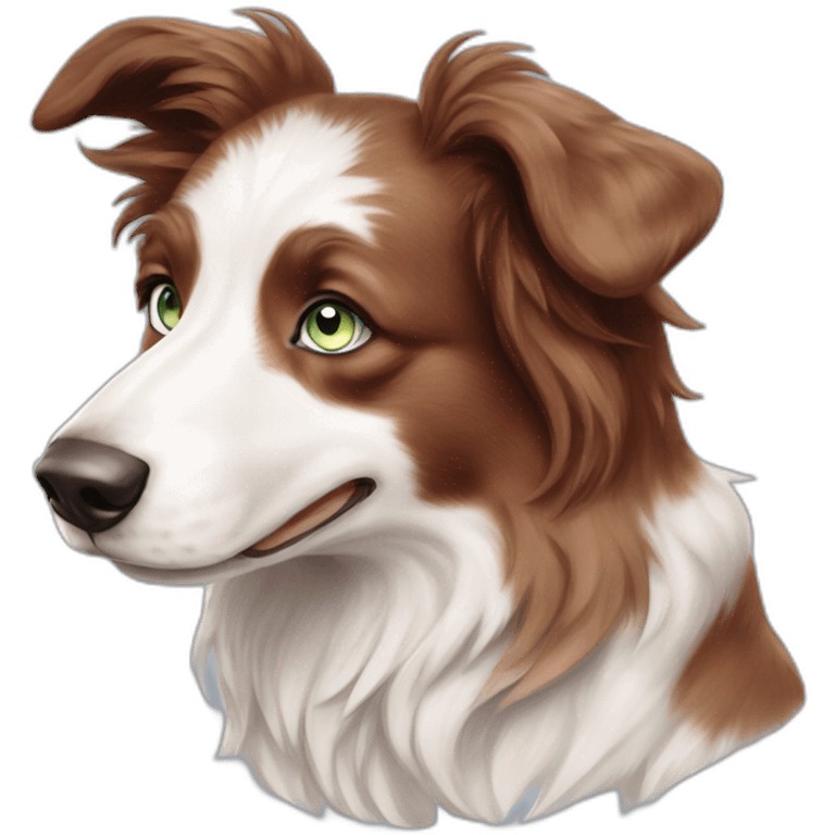 red merle blue and green eyes border collie emoji