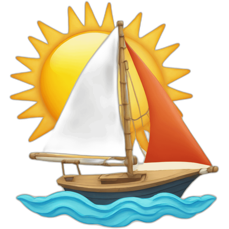 Sail boat and sun emoji