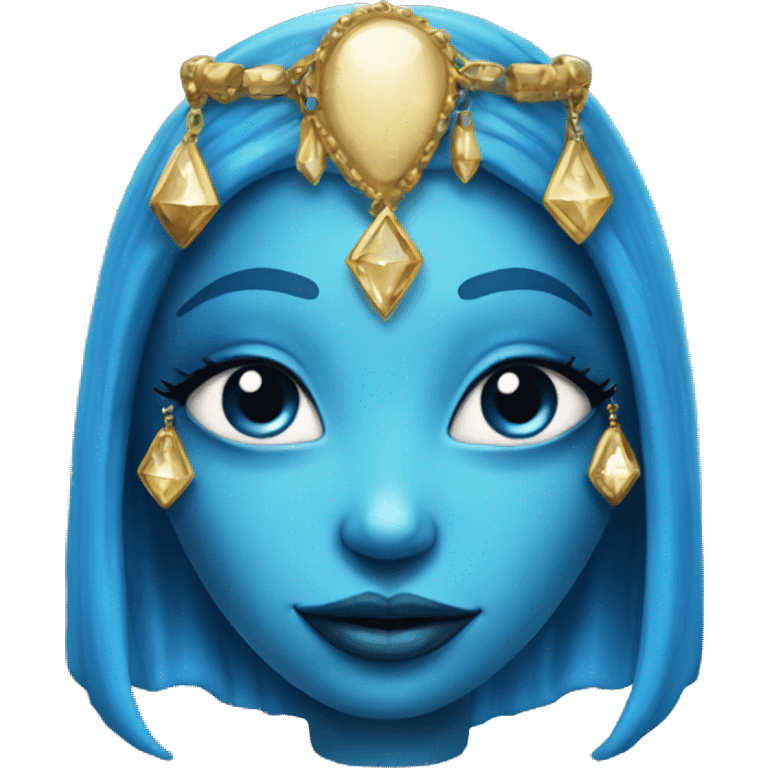 female blue alien baddie with jewelry emoji