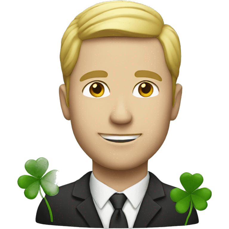 white man with clover emoji