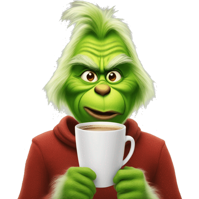 Grinch with coffee  emoji