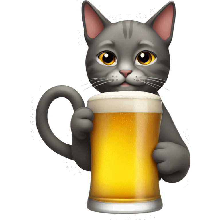 Cat drinking a beer emoji