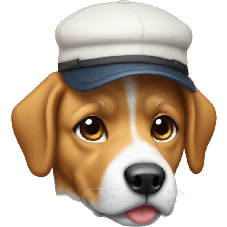 chien avec unecasquette emoji