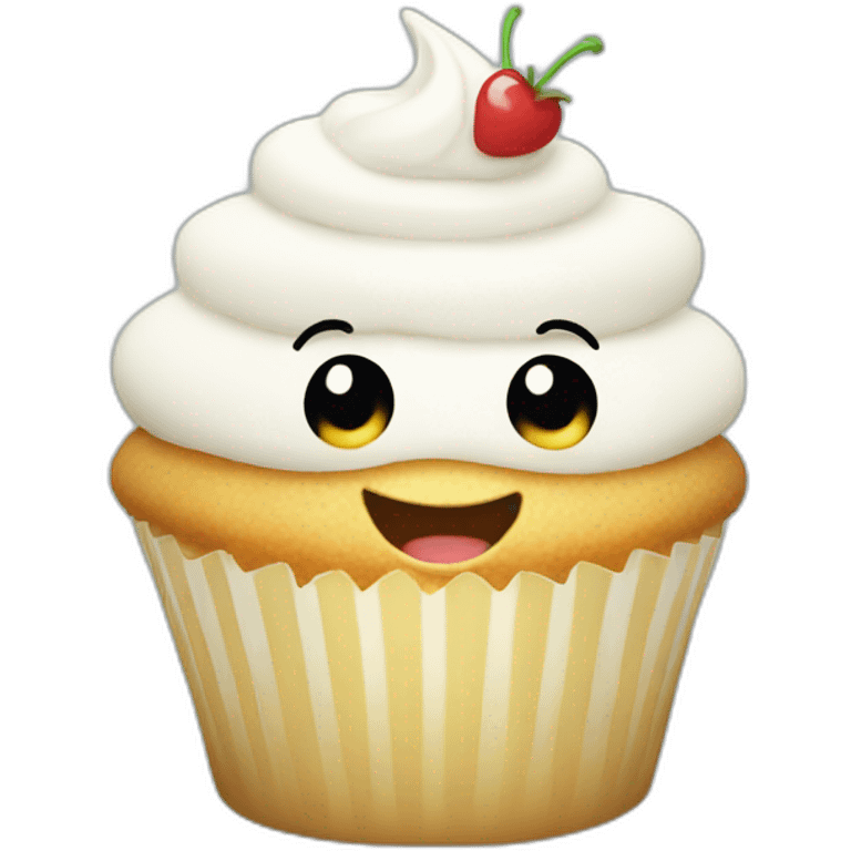 Happy white cupcake emoji