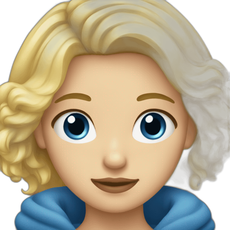 Fille blonde au yeux bleu emoji