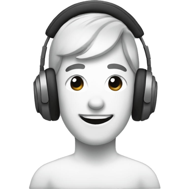 Person happy in headphones  emoji