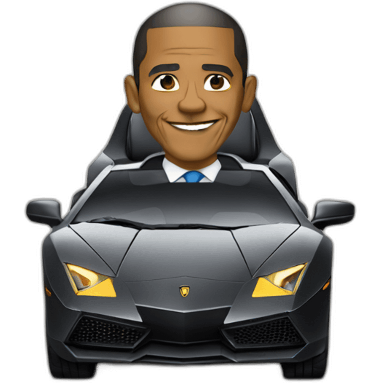 obama-driving-a-Lamborghini emoji