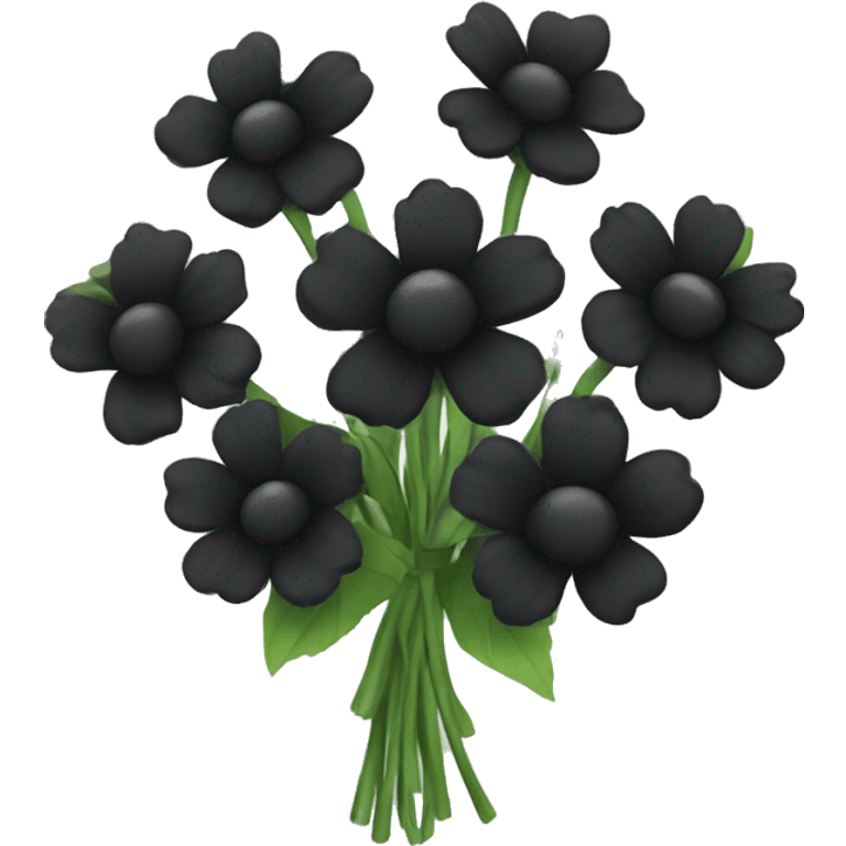 Black flower bouquet  emoji