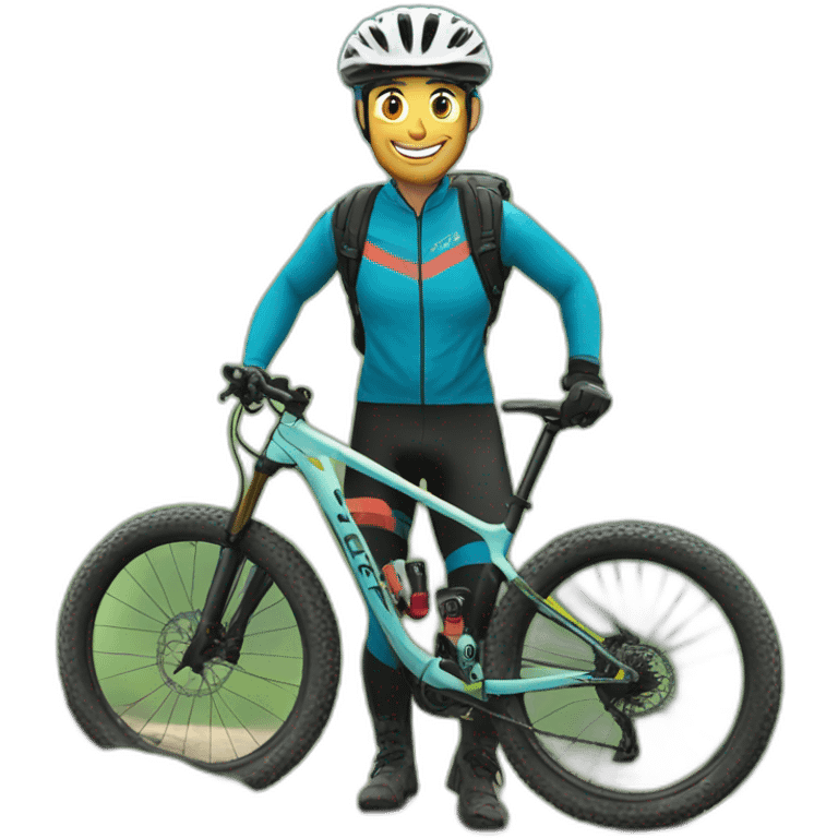 Happy birthday mountain biker emoji