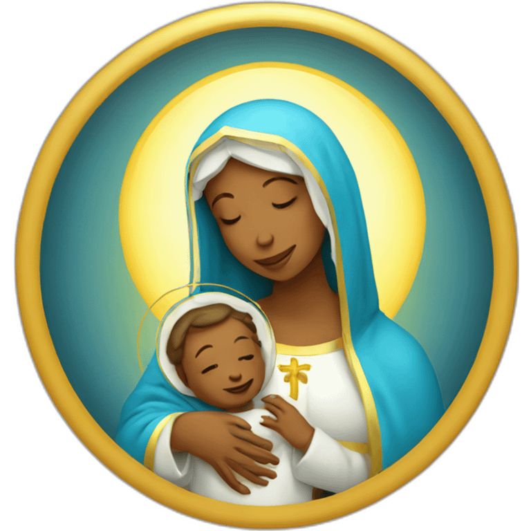 holy Mary with baby Jesus emoji